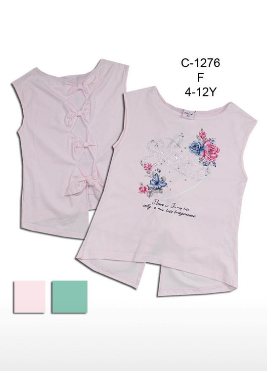 Picture of C1276 GIRLS TOP WITH BOWS AT THE BACK